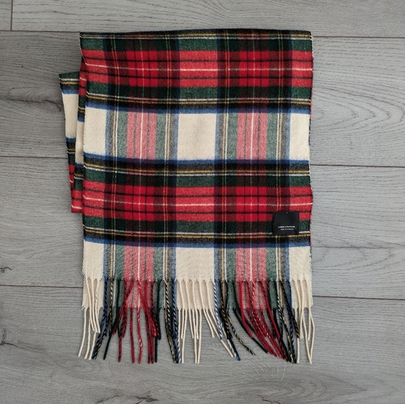 Lord & Taylor Red Tartan Scarf - Picture 2 of 4